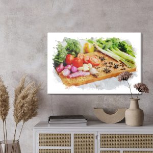 Peinture sur toile Légumes Aux Épices Sur Une Planche De Bois – Image 3