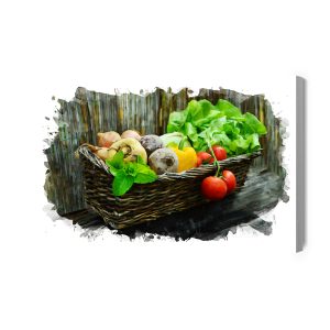 Peinture sur toile Panier De Légumes En Osier – Image 2