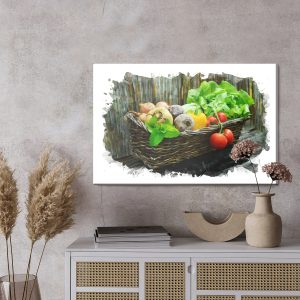 Peinture sur toile Panier De Légumes En Osier – Image 3