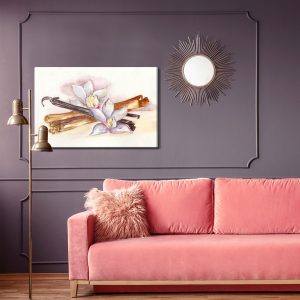 Peinture sur toile Bâtons De Vanille Avec Des Fleurs – Image 4