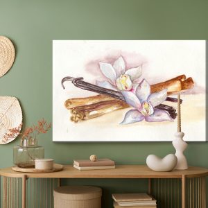 Peinture sur toile Bâtons De Vanille Avec Des Fleurs – Image 5