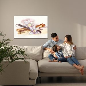 Peinture sur toile Bâtons De Vanille Avec Des Fleurs – Image 7