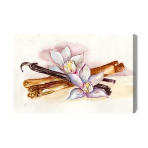 Peinture sur toile Bâtons De Vanille Avec Des Fleurs – Image 2