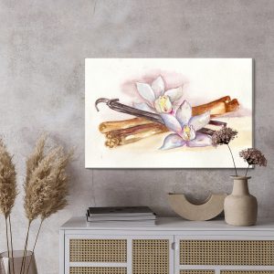 Peinture sur toile Bâtons De Vanille Avec Des Fleurs – Image 3