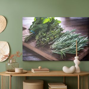 Peinture sur toile Paquets D'herbes Sur Une Planche De Bois – Image 5