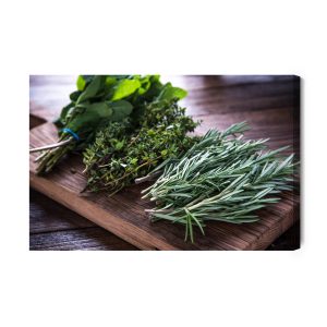 Peinture sur toile Paquets D'herbes Sur Une Planche De Bois – Image 2