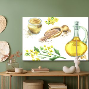 Peinture sur toile Épices Et Fleurs Peintes À L'aquarelle – Image 5