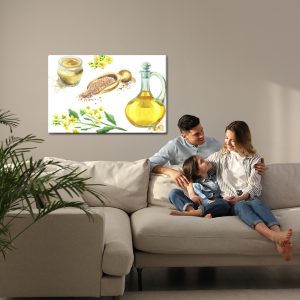 Peinture sur toile Épices Et Fleurs Peintes À L'aquarelle – Image 7