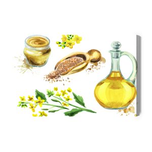 Peinture sur toile Épices Et Fleurs Peintes À L'aquarelle – Image 2