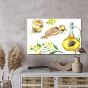 Peinture sur toile Épices Et Fleurs Peintes À L'aquarelle – Image 3