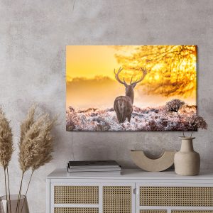 Peinture sur toile Cerf Au Lever Du Soleil – Image 3