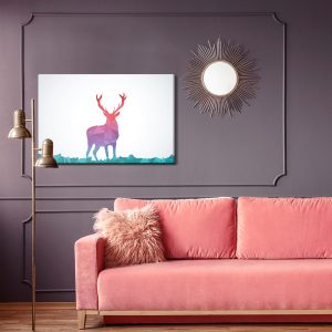 Peinture sur toile Abstraction Colorée Avec Des Cerfs – Image 4