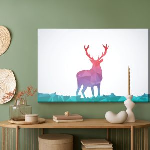 Peinture sur toile Abstraction Colorée Avec Des Cerfs – Image 5