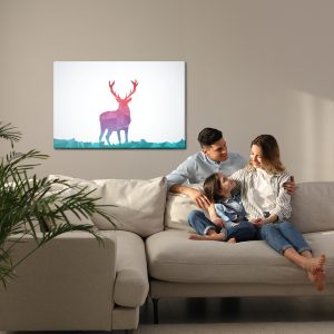 Peinture sur toile Abstraction Colorée Avec Des Cerfs – Image 7