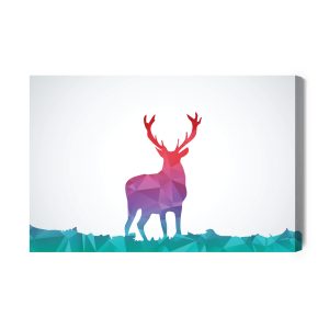 Peinture sur toile Abstraction Colorée Avec Des Cerfs – Image 2