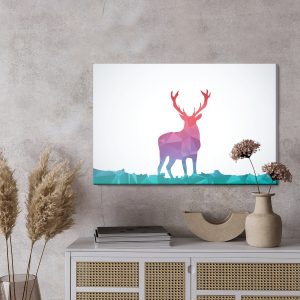 Peinture sur toile Abstraction Colorée Avec Des Cerfs – Image 3
