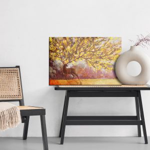 Peinture sur toile Nature Avec Aquarelle De Cerf – Image 6