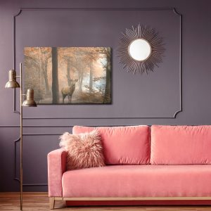Peinture sur toile Cerf Dans La Forêt D'automne – Image 4