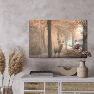 Peinture sur toile Cerf Dans La Forêt D'automne – Image 3