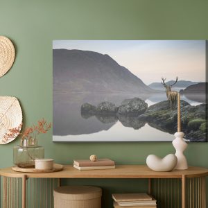Peinture sur toile Cerf Au Bord Du Lac – Image 5