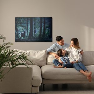 Peinture sur toile Un Cerf Dans Une Forêt Sombre – Image 7