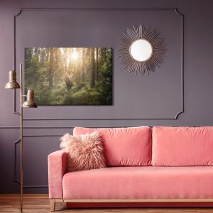 Peinture sur toile Cerf Et Rayons Du Soleil – Image 4