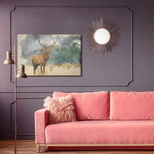 Peinture sur toile Cerf Sur Fond Aquarelle – Image 4