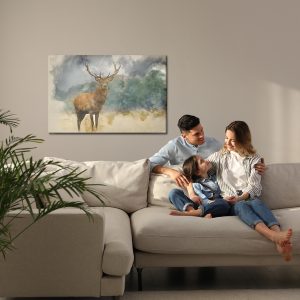 Peinture sur toile Cerf Sur Fond Aquarelle – Image 7