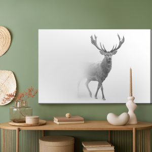 Peinture sur toile Cerf En Noir Et Blanc – Image 5