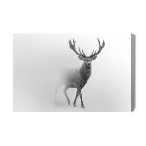 Peinture sur toile Cerf En Noir Et Blanc – Image 2