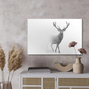 Peinture sur toile Cerf En Noir Et Blanc – Image 3
