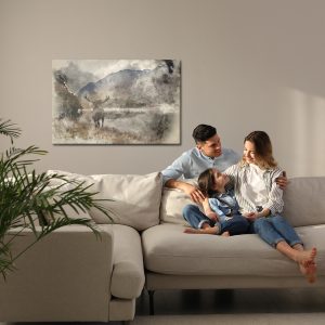 Peinture sur toile Aquarelle Paysage Avec Cerf – Image 7