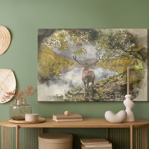 Peinture sur toile Un Cerf Sur La Rivière – Image 5