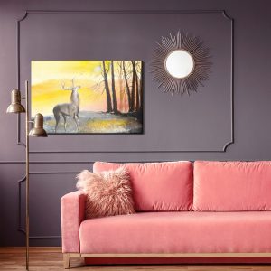 Peinture sur toile Paysage Avec Un Cerf – Image 4