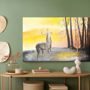 Peinture sur toile Paysage Avec Un Cerf – Image 5