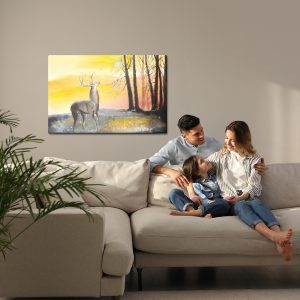 Peinture sur toile Paysage Avec Un Cerf – Image 7