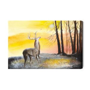 Peinture sur toile Paysage Avec Un Cerf – Image 2