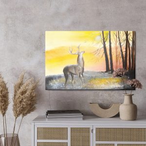 Peinture sur toile Paysage Avec Un Cerf – Image 3