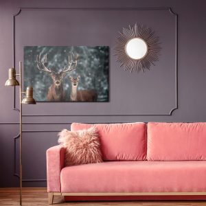 Peinture sur toile Cerf Et Cerf En Hiver – Image 4