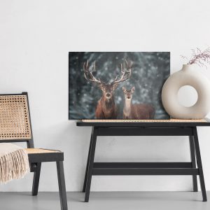 Peinture sur toile Cerf Et Cerf En Hiver – Image 6