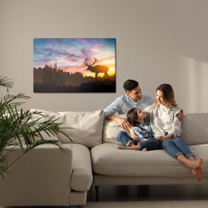Peinture sur toile Cerf Au Coucher Du Soleil – Image 7