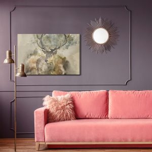 Peinture sur toile De Cerf Abstrait Dans Des Tons Bruns – Image 4