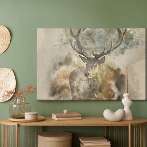 Peinture sur toile De Cerf Abstrait Dans Des Tons Bruns – Image 5