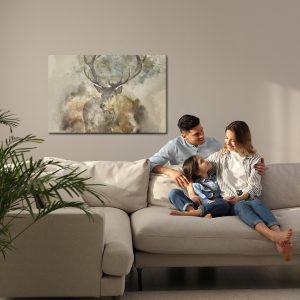 Peinture sur toile De Cerf Abstrait Dans Des Tons Bruns – Image 7