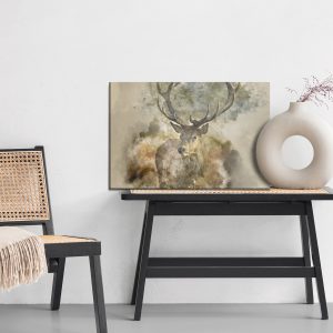 Peinture sur toile De Cerf Abstrait Dans Des Tons Bruns – Image 6