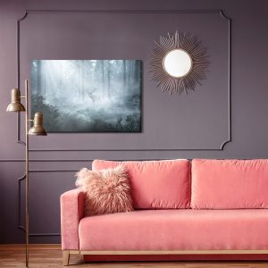 Peinture sur toile Un Cerf Dans Une Forêt Sombre – Image 4