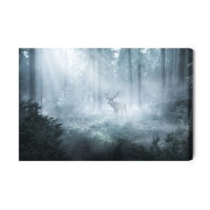 Peinture sur toile Un Cerf Dans Une Forêt Sombre – Image 2