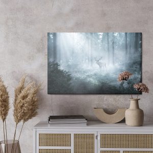 Peinture sur toile Un Cerf Dans Une Forêt Sombre – Image 3