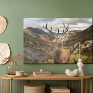 Peinture sur toile Cerf Sur Fond De Montagnes – Image 5