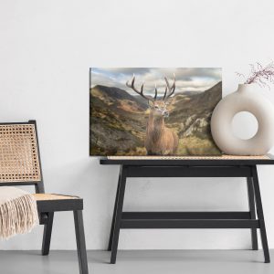 Peinture sur toile Cerf Sur Fond De Montagnes – Image 6